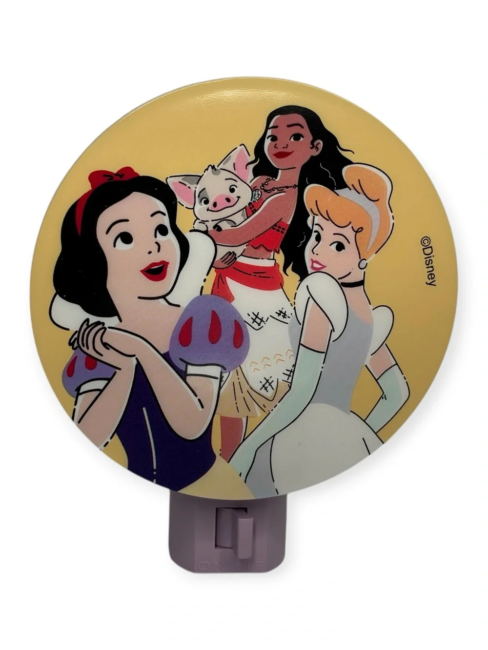 Disney Princess Nightlight 2 Prong Wall Plug In w/ Switch Low Light Rotary Shade
